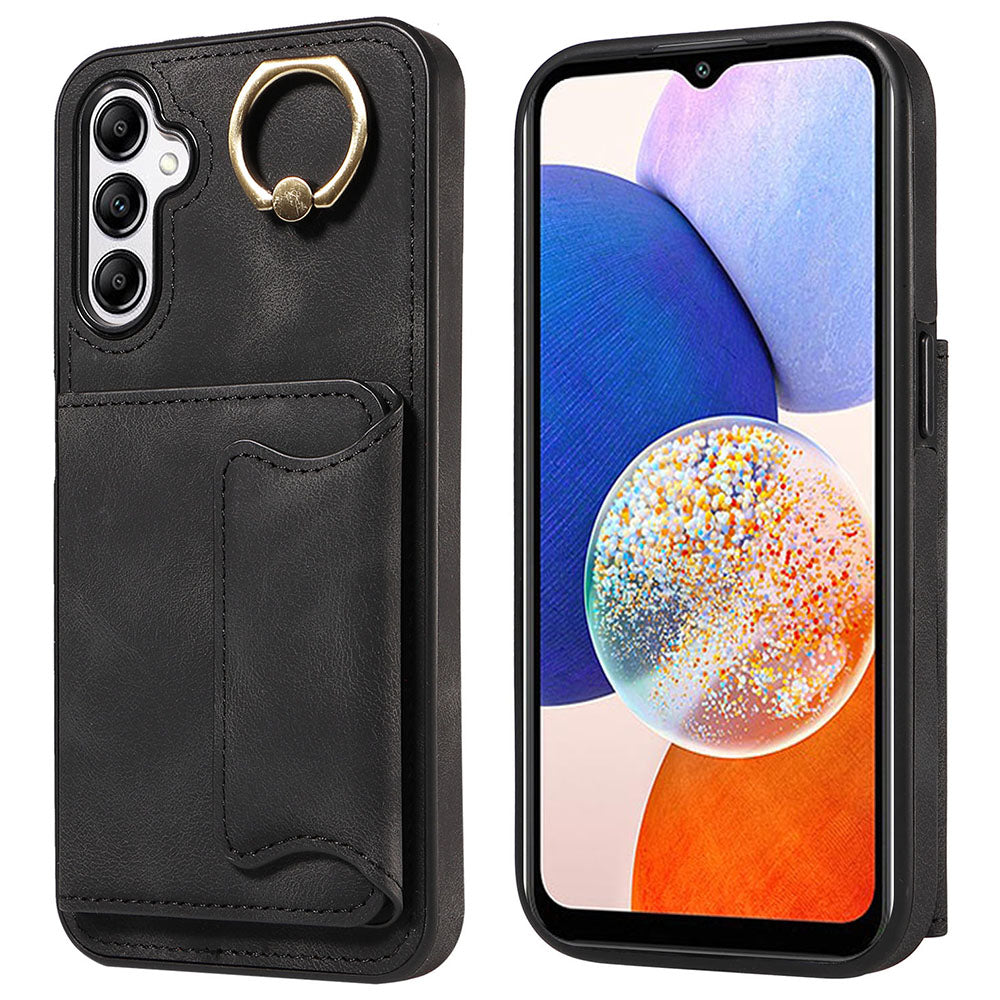 001 For Samsung Galaxy A14 5G A14 4G Ring Kickstand Card Holder Cover Skin-touch PU Leather TPU Phone Case 001 For Samsung Galaxy A14 5G A14 4G Ring Kickstand Card Holder Cover Skin-touch PU Leather TPU Phone Case